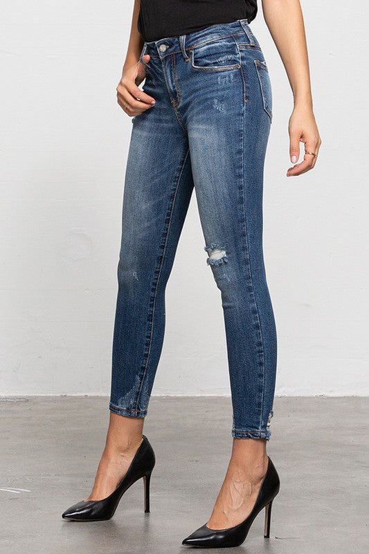 INSANE GENE MID-RISE ANKLE SKINNY JEANS