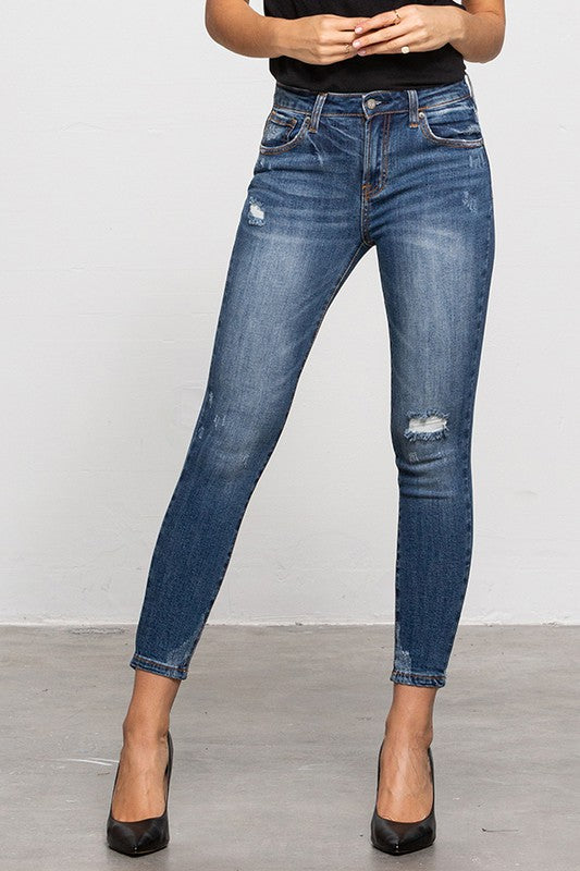 INSANE GENE MID-RISE ANKLE SKINNY JEANS