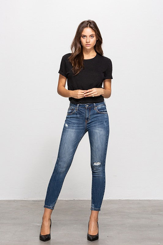 INSANE GENE MID-RISE ANKLE SKINNY JEANS