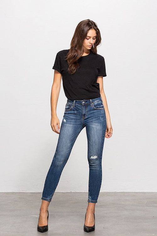 INSANE GENE MID-RISE ANKLE SKINNY JEANS