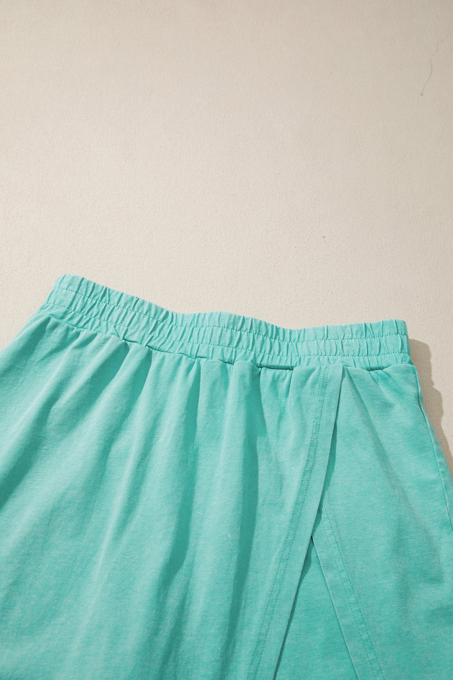 Light Pink Mineral Wash V Neck Tee Matching Skort Set