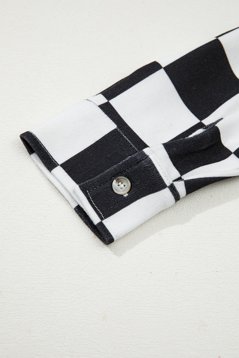 Green Checkerboard Flap Pocket Button Front Shacket