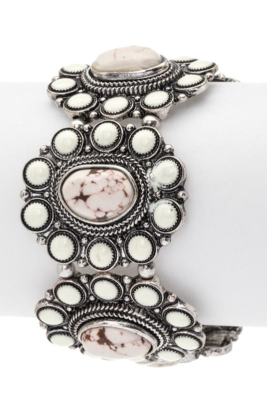 Compressed Stone Western Stretch Bracelet