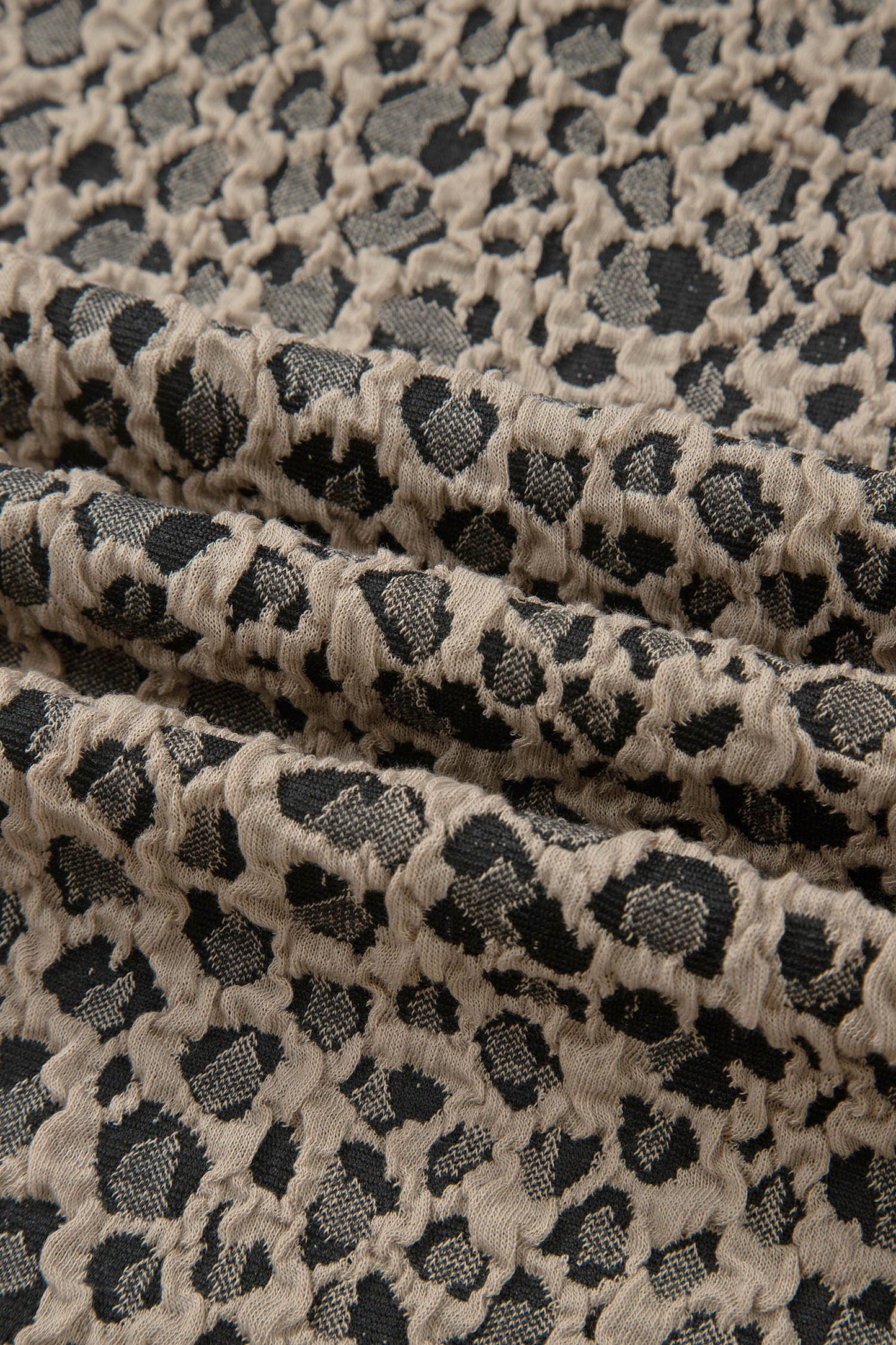 Khaki Leopard Textured Sleeveless Mini Dress with Pockets