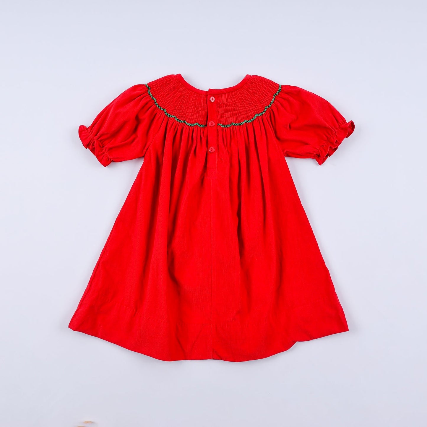 Smocked Red Christmas Tree Dress