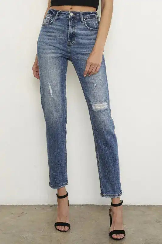 Insane Gene High Riise Distressed Girlfriend Jeans