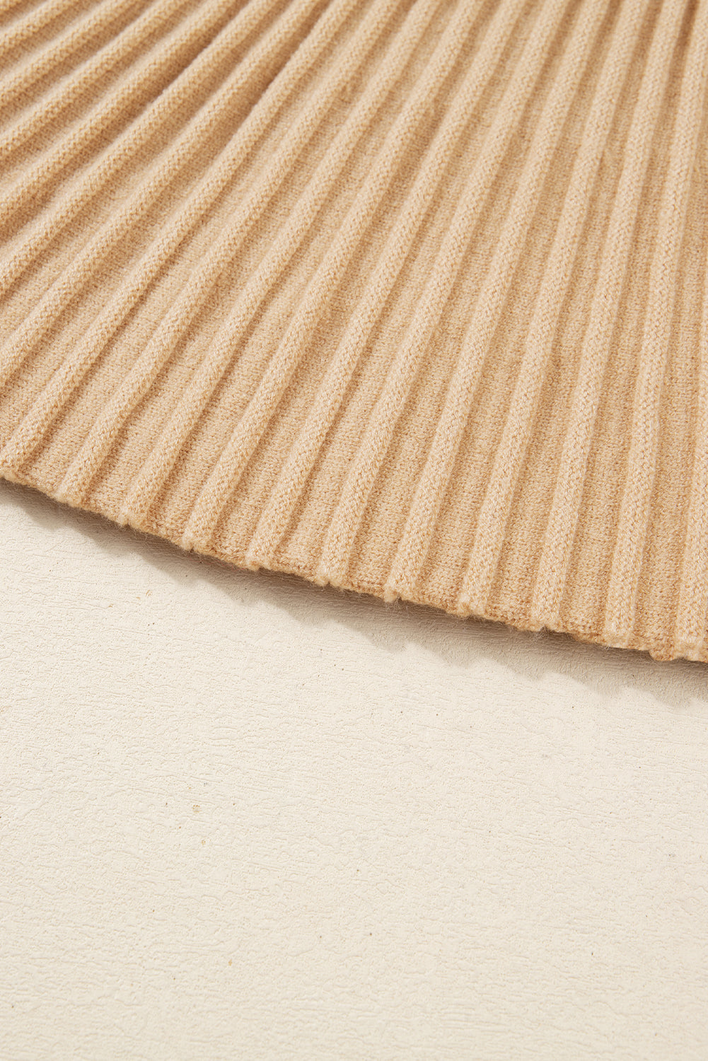 Smoke Gray High Neck Puff Sleeve Sweater Pleated Mini Skirt 2pcs Knitted Outfit