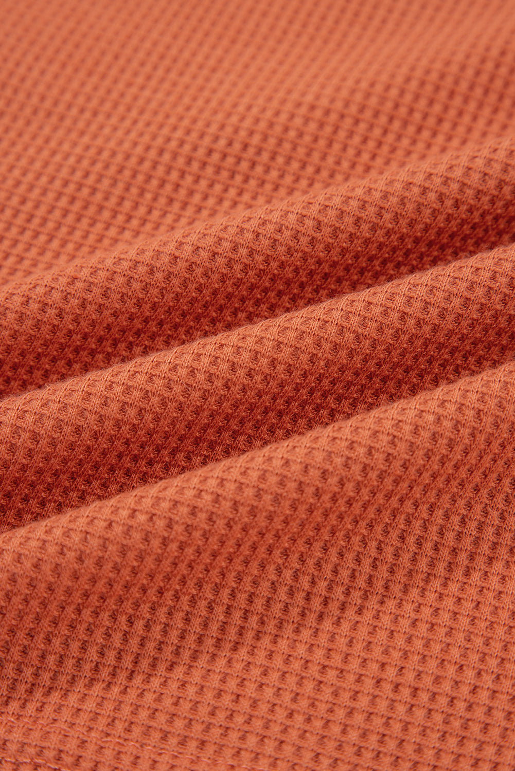 White Waffle Printed Patchwork Drawstring Hooded Long Sleeve Top