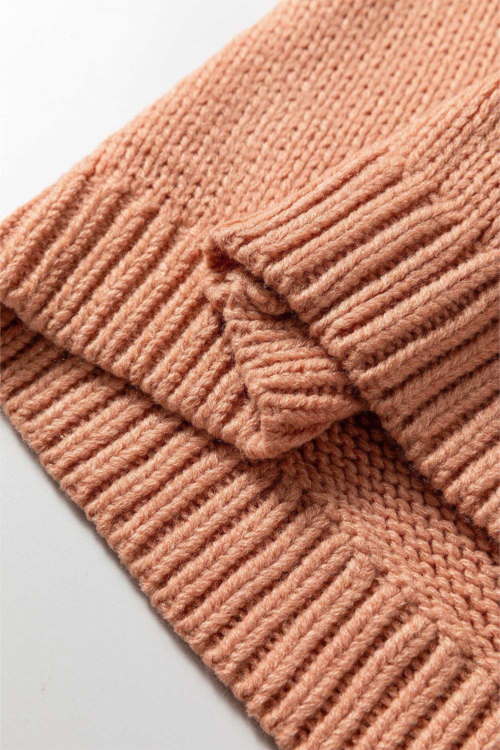 Light Pink Christmas Tree Print Open Front Drop Shoulder Midi Cardigan