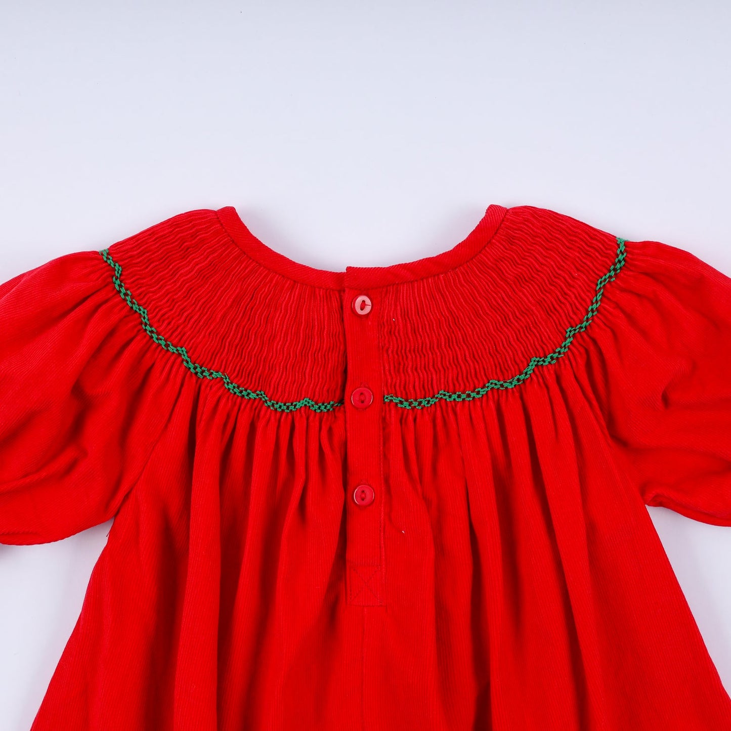 Smocked Red Christmas Tree Dress
